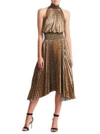 A.L.C. - LEOPARD RENZO PLEATED A-LINE HANDKERCHIEF DRESS at Saks Fifth Avenue